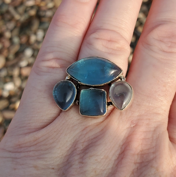 New Dichroic Glass 925 Silver Ring. - Picture 11 of 12